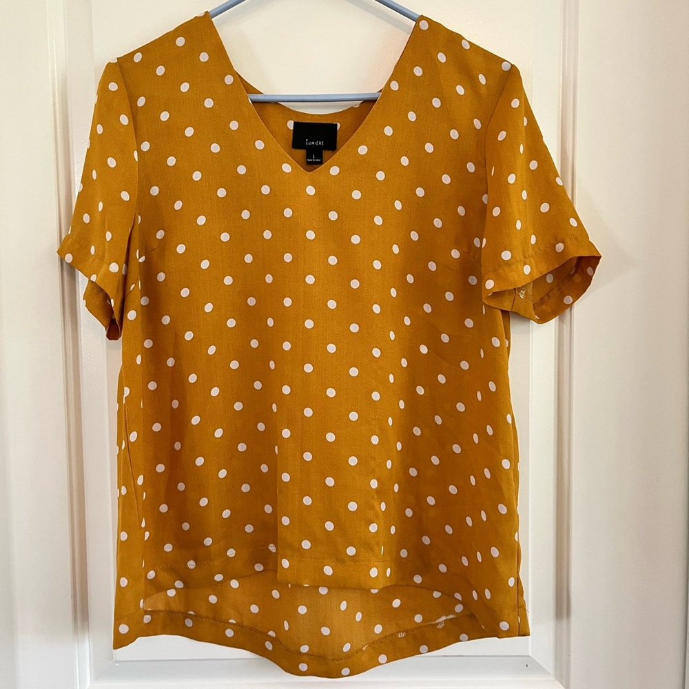 Lumiere polka dot blouse size large